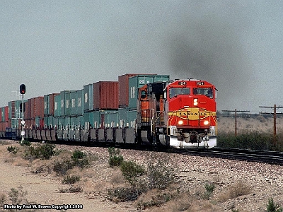 BNSF 126 at Fenner, CA in October 2002.jpg